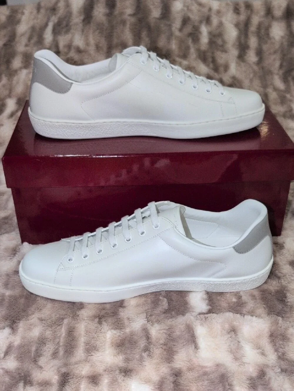 Gucci Ace White Leather Sneakers Mens UK Sz 11.5 - New In Box
